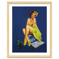 Sexy Pinup Posing With Green Towel