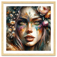 Floral Forest Druid Woman Portrait