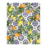 Blue Mediterranean tiles, lemons and oranges fruit (Print Only) thumbnail