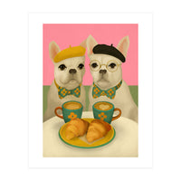 French Bulldogs At Breakfast Café (Print Only)