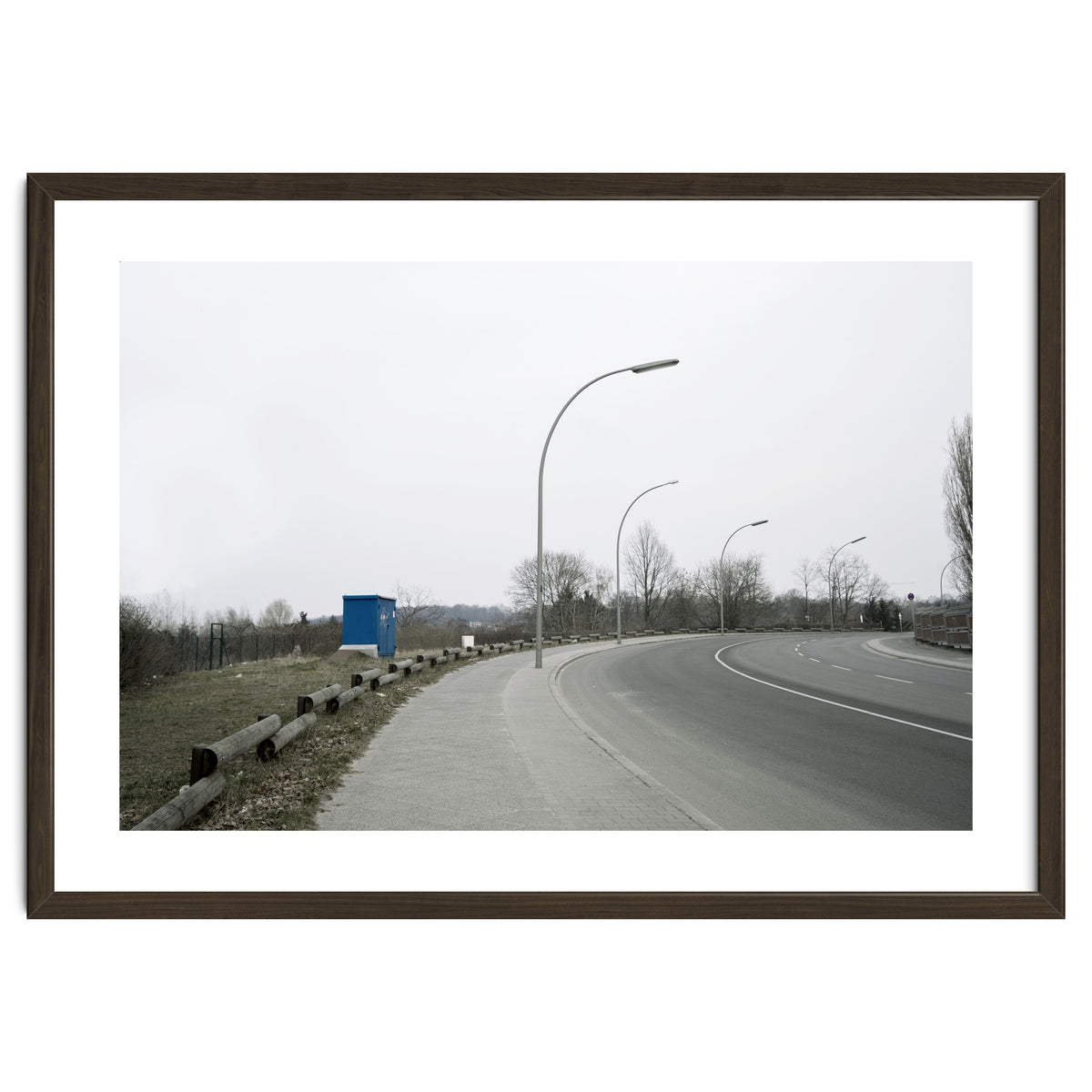 Street light on the curving road