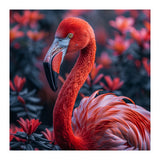 Vibrant Flamingo Portrait With Tropical Foliage (Print Only) thumbnail