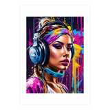 Girl In Headphones, Graffiti (Print Only) thumbnail