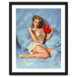 Pinup Sexy Girl Posing With Her Red Book thumbnail
