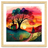Watercolor Folk Art Sunset thumbnail