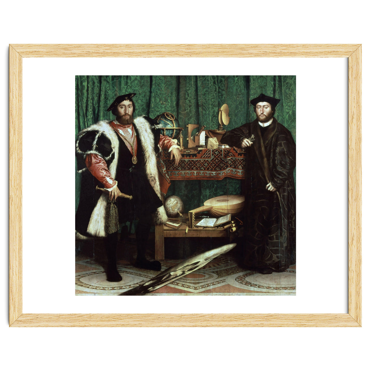 Germany school. The Ambassadors (with anamorphosis in the lower part of the painting). 1533. Oil ...