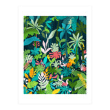 The Midnight Jungle, Botanical Nature Plants Tropical Forest, Watercolor Painting Floral Palm (Print Only) thumbnail