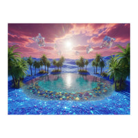 Oasis of Dreams: Surreal Tropical Landscape (Print Only)