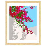 Bougainvillea Blossom, Greece Tropical Summer Travel, Santorini Architecture White Buildings Floral Nature Garden thumbnail