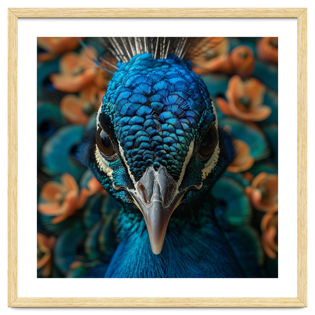 Close Up Portrait Of A Peacock Head