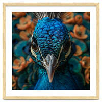 Close Up Portrait Of A Peacock Head