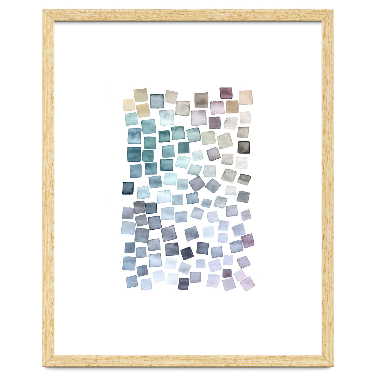 Watercolor Geometric Square Shapes Cozy