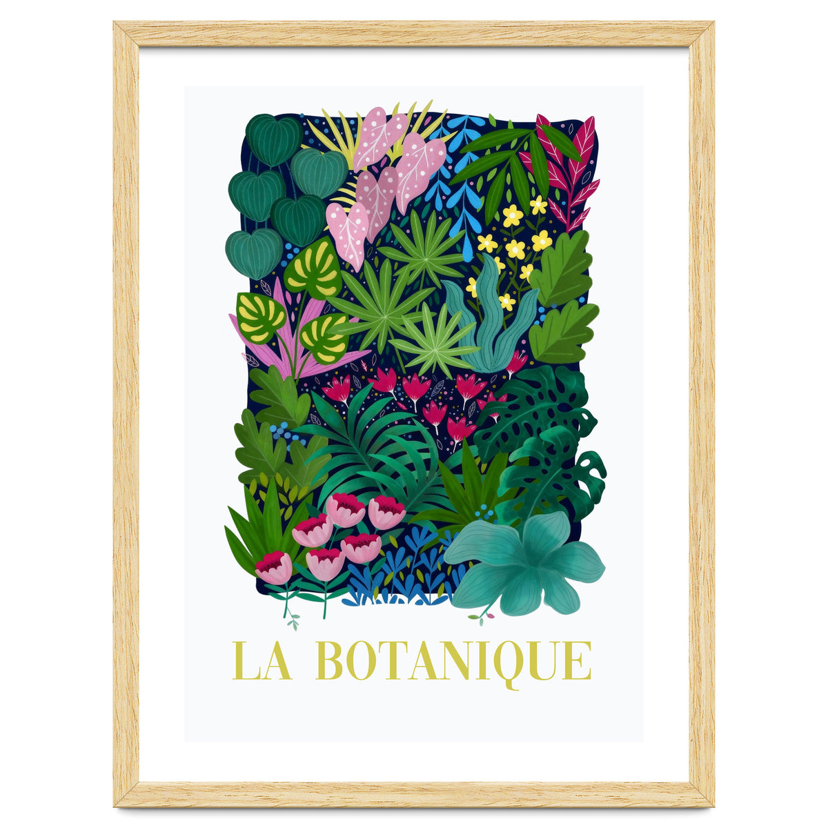 La Botanique, Botanical Garden, Colorful Jungle Print, Boho FLower Market