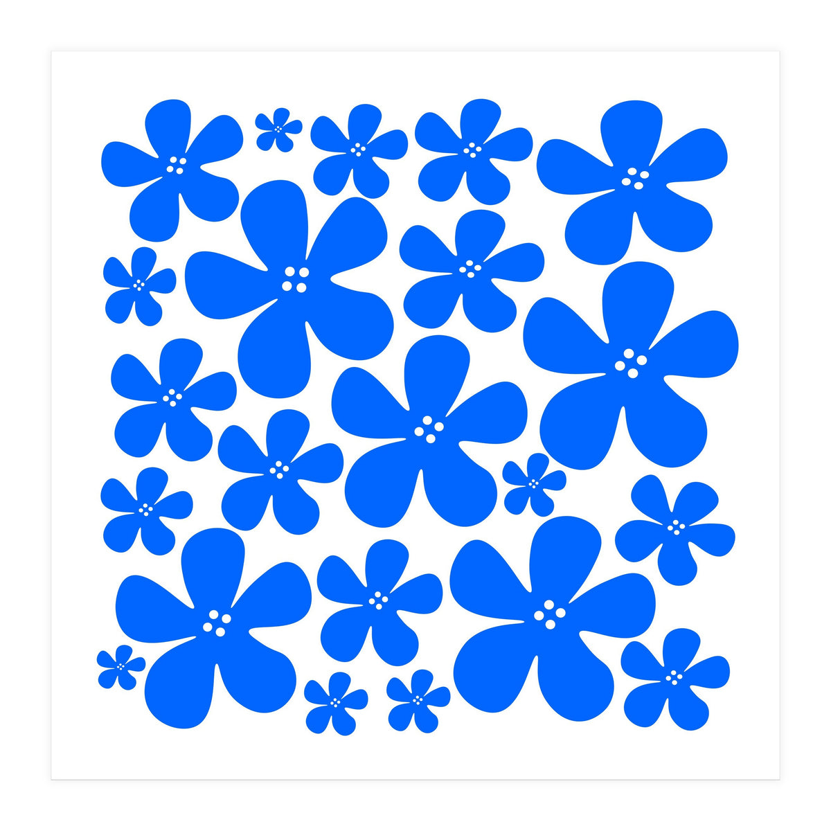 Blue Flowers Pattern (Print Only)