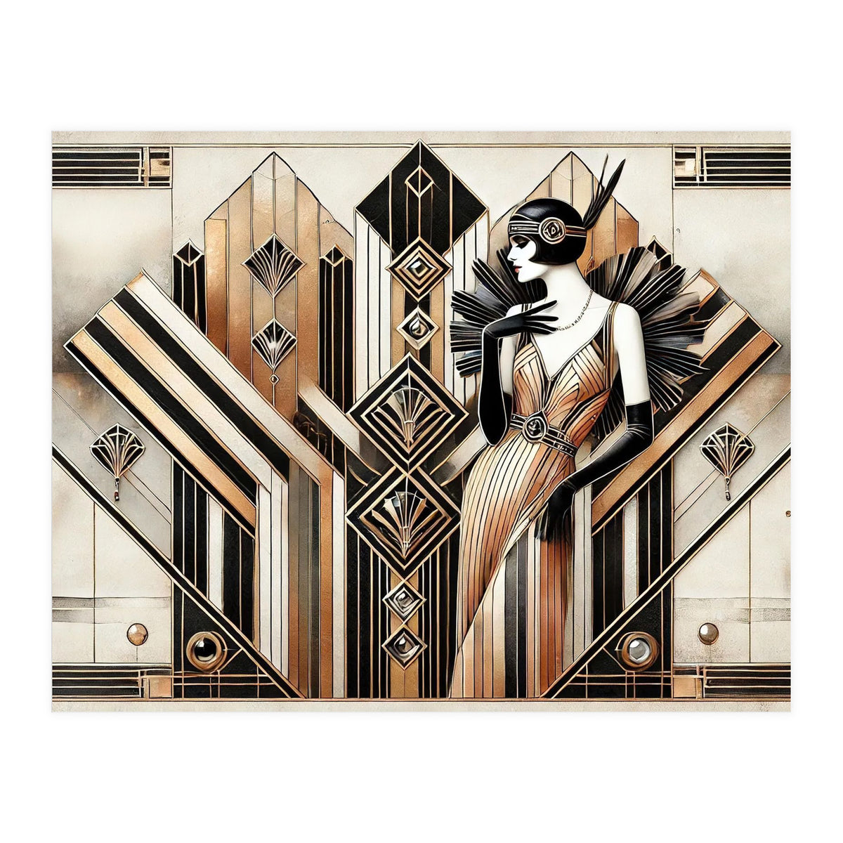Gatsby Glamour Art Deco Scene (Print Only)