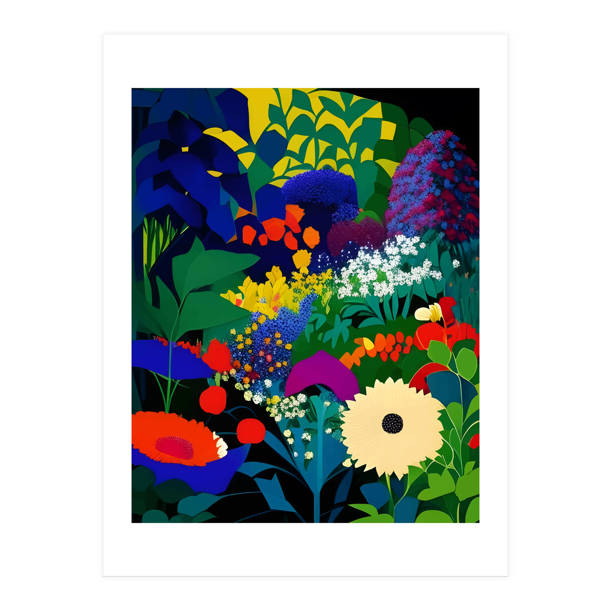 A Beautifully Dark Mind, Botanical Nature Jungle Garden, Eclectic Bohemian Vintage Plants Illustration (Print Only)