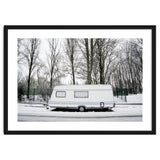 Travel Trailer in the snow road thumbnail