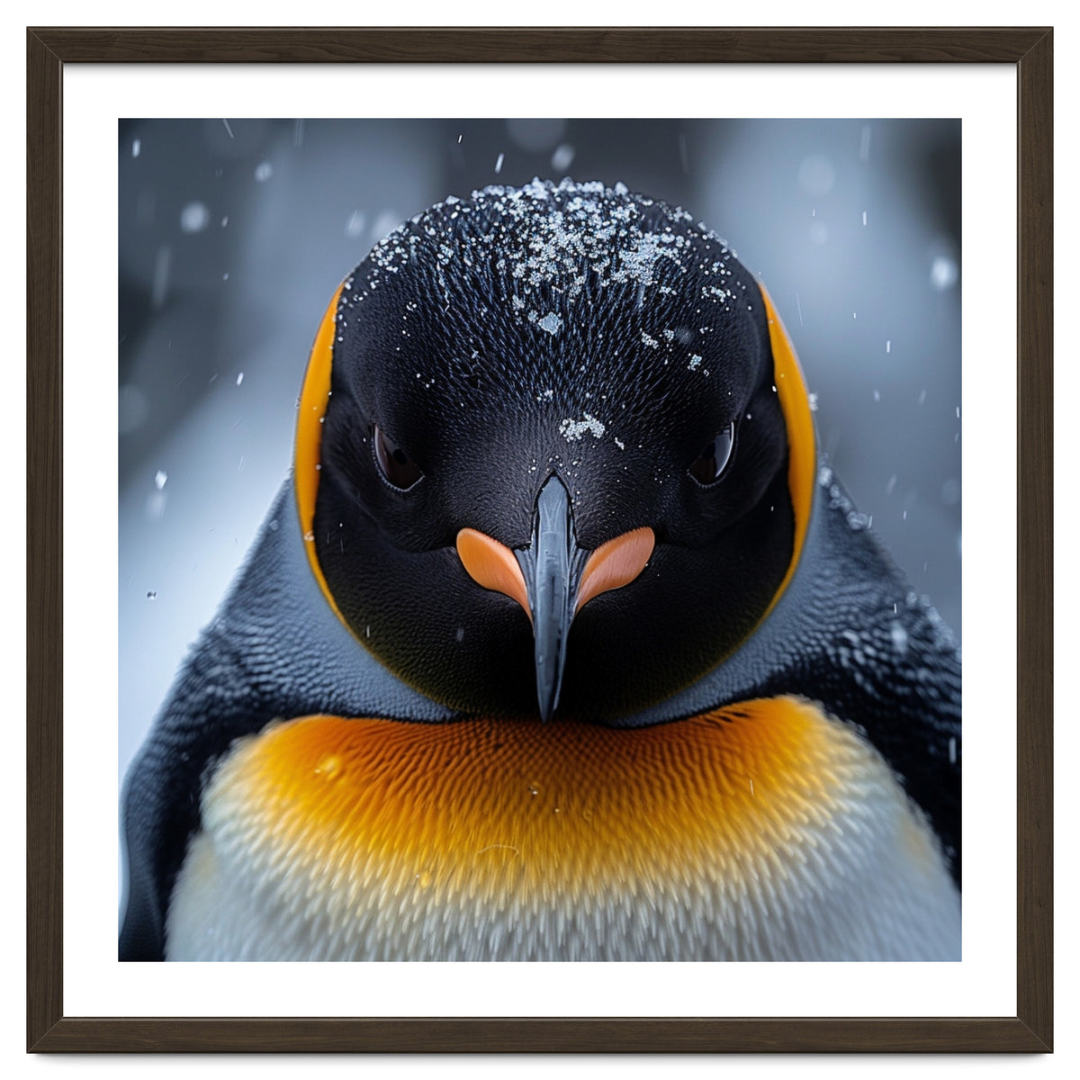 Close Up King Penguin In The Snow