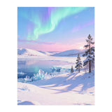 Northern Lights, Aurora Sky, Arctic Landscape, Aurora borealis, Snow Fall (Print Only) thumbnail