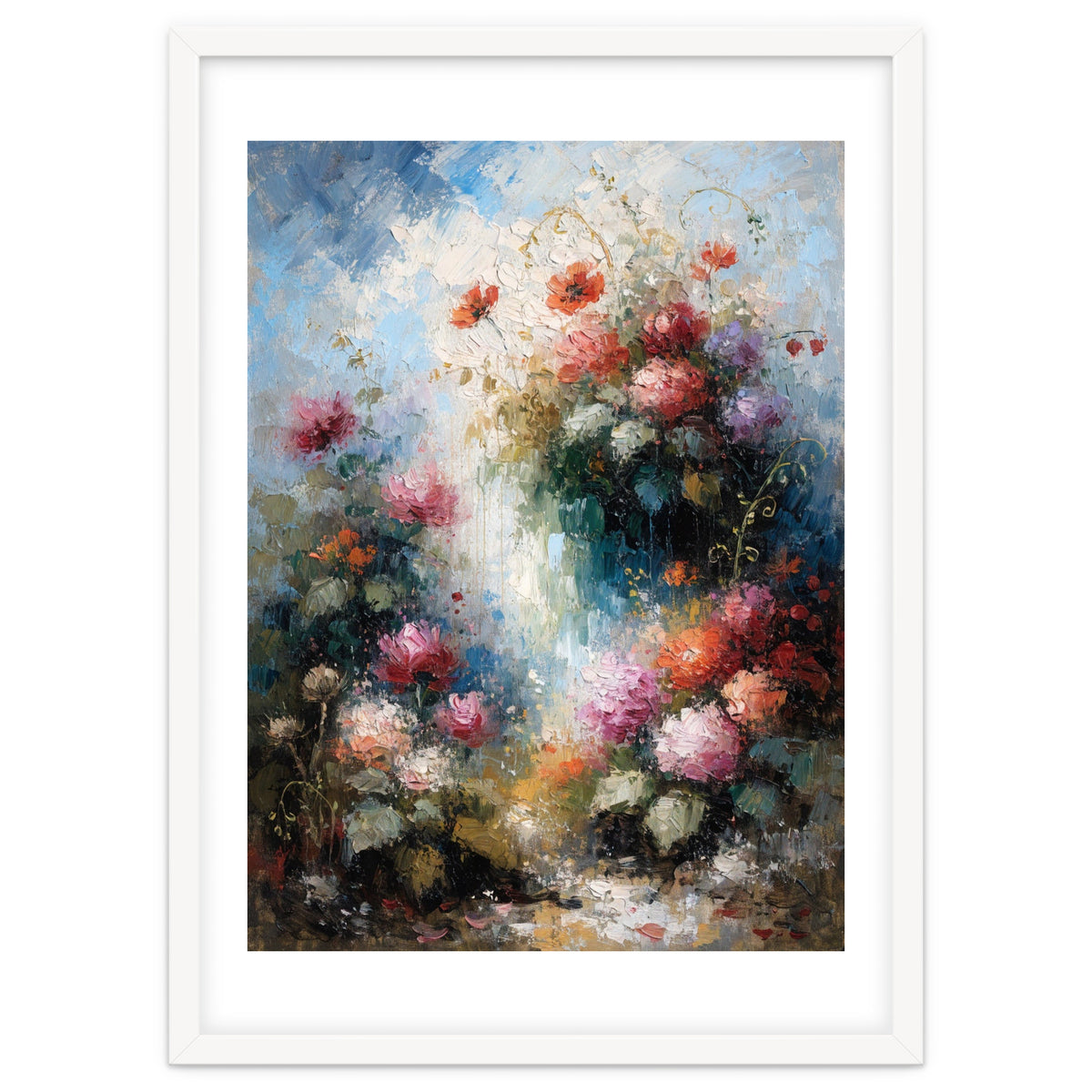 Ethereal Summer Garden Oil Painting