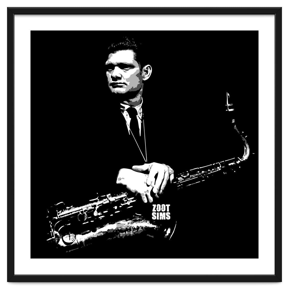 Zoot Sims American Jazz Saxophonist in Grayscale