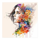 Quiet Muse In Watercolor Blooms (Print Only) thumbnail