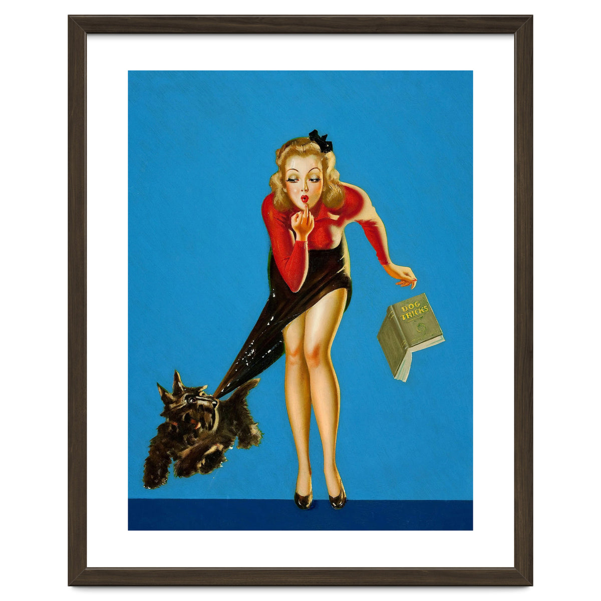 Pinup Girl And Dog Tricks