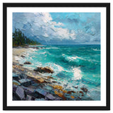 Coastal Turquoise Shoreline with Crashing Ocean Waves thumbnail
