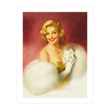 Smiling Lady In White Dress (Print Only) thumbnail