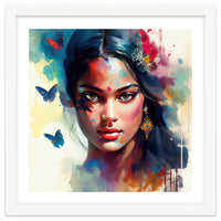 Azure Butterflies Hindu Portrait