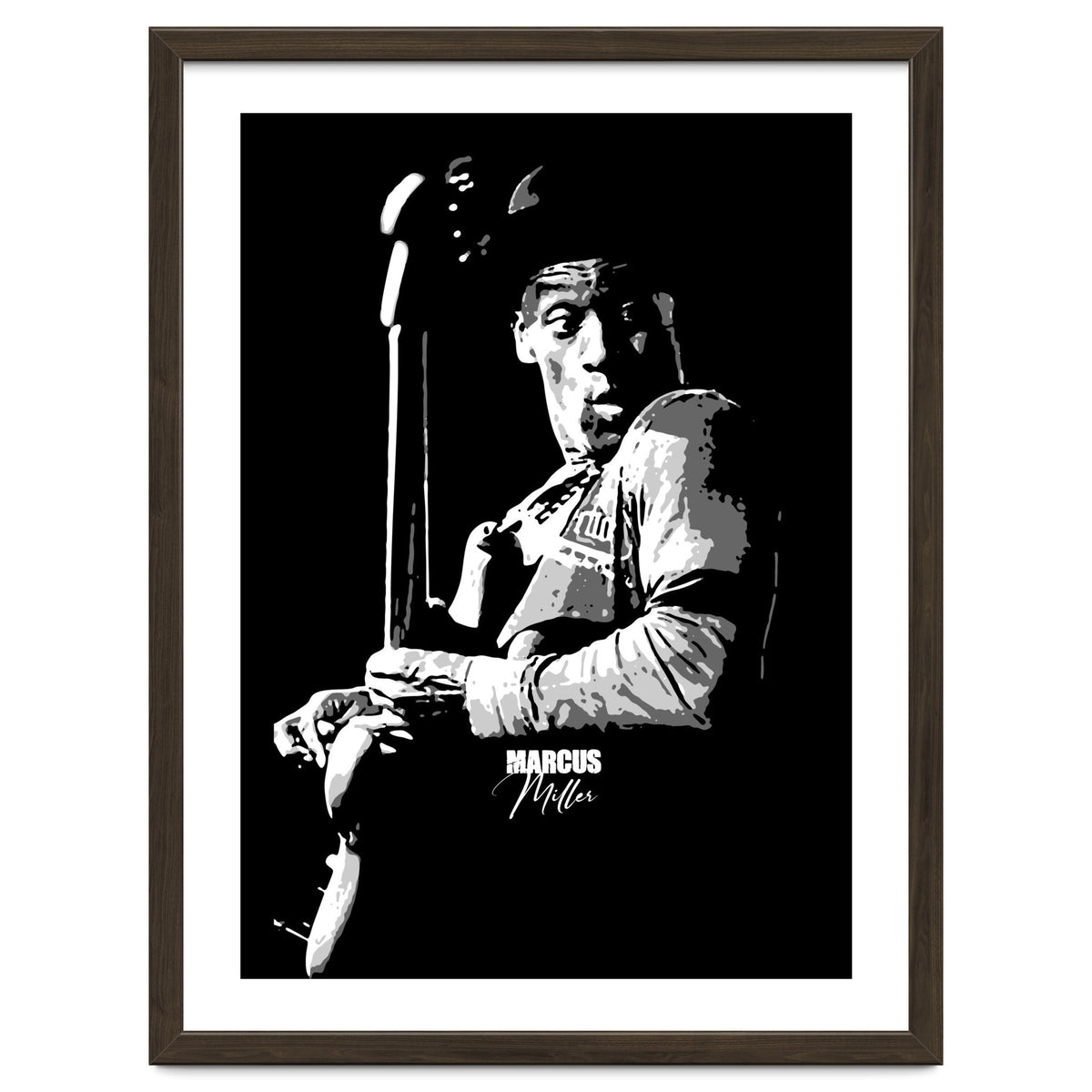 Marcus Miller American Music Legend in Grayscale