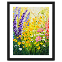 Sun-Drenched Wildflower Meadow Oil Painting