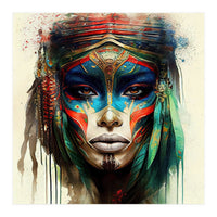 Turquoise Warrior Woman Portrait (Print Only)