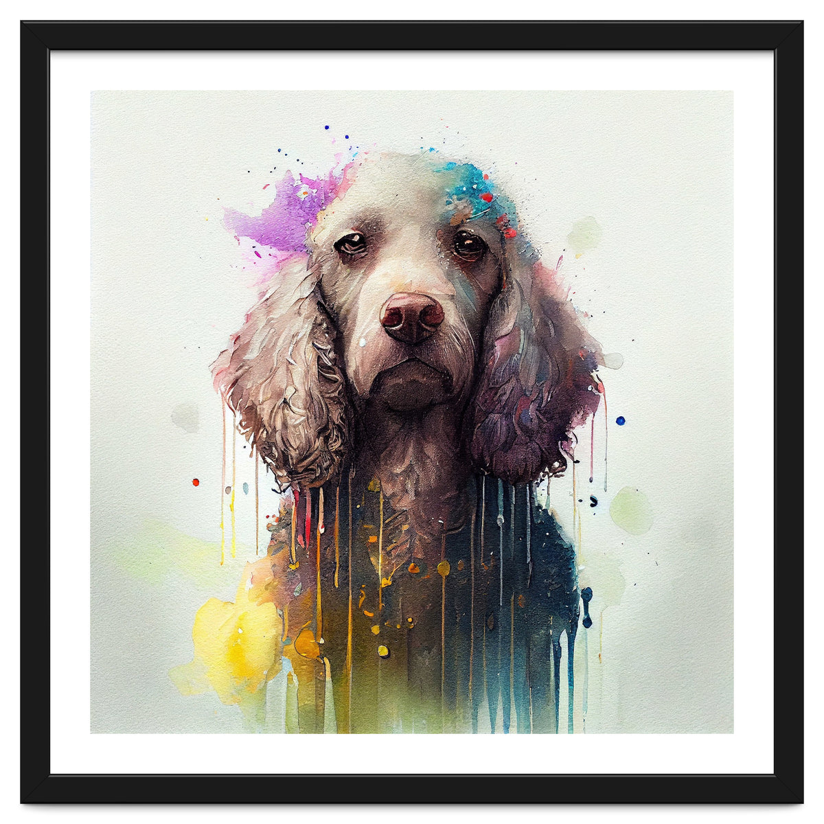 Watercolor Poodle Dog