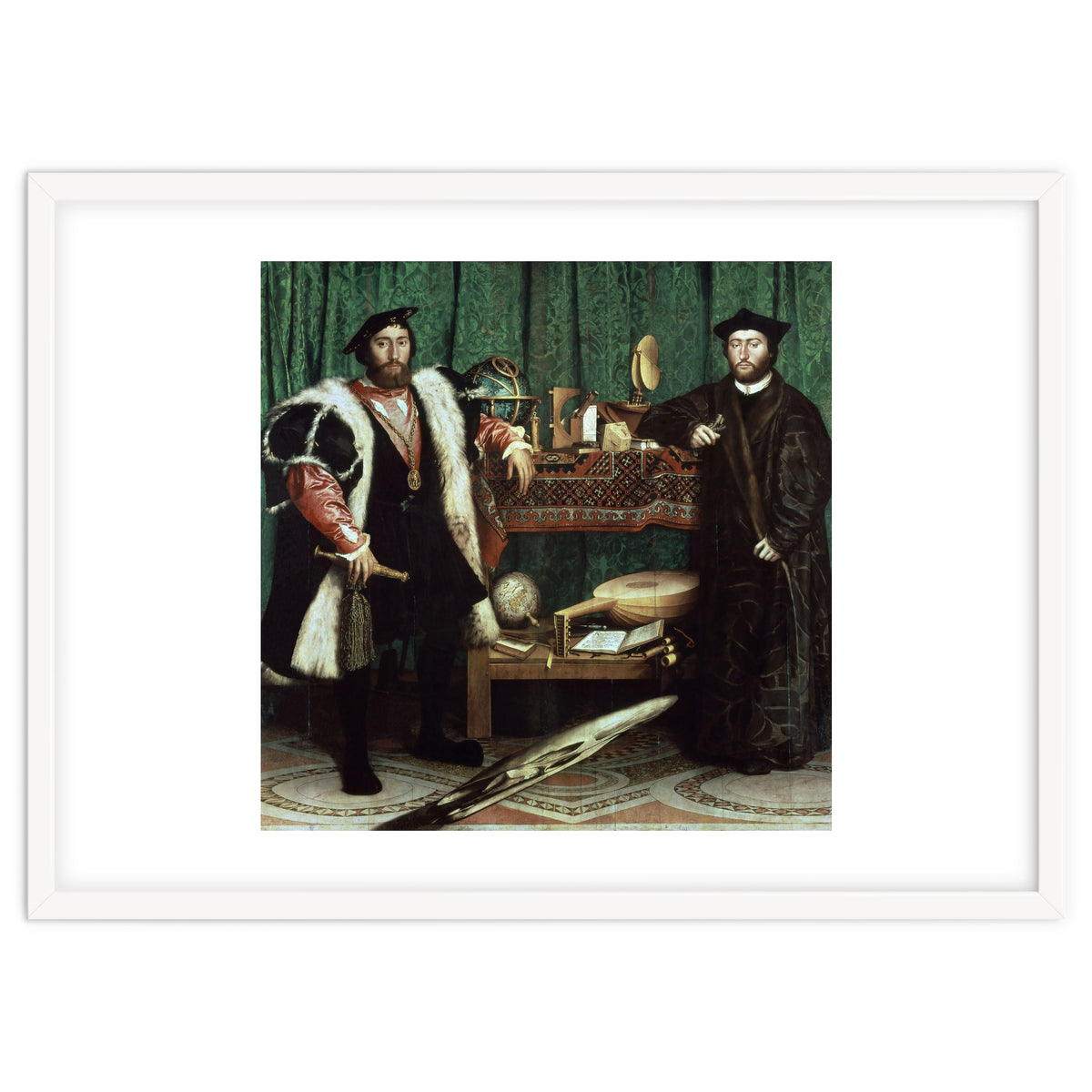 Germany school. The Ambassadors (with anamorphosis in the lower part of the painting). 1533. Oil ...