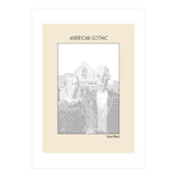 American Gothic – Grant Wood (ascii Art) (Print Only) thumbnail