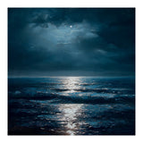 Ethereal Moonlight Over Midnight Ocean Waves (Print Only) thumbnail