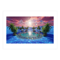 Oasis of Dreams: Surreal Tropical Landscape (Print Only)
