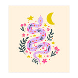 Lunar Snake  - lavander and cream (Print Only) thumbnail