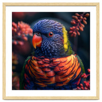 Vibrant Rainbow Lorikeet Parrot Close Up Portrait