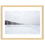 Traces of driving a car on a snowy coast thumbnail