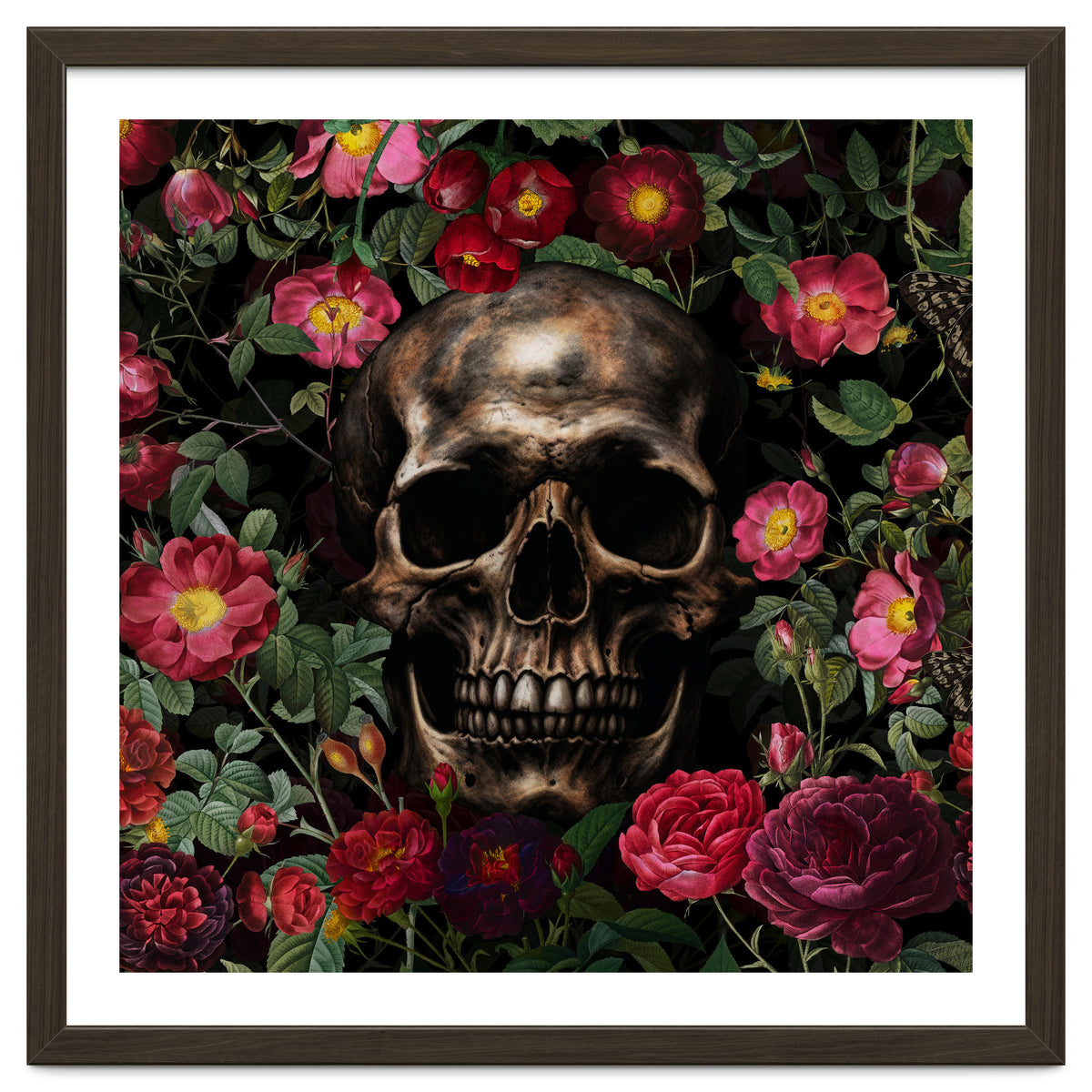 Baroque  Skull And Roses Night Garden 1