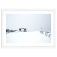 Hut in the winter seascape