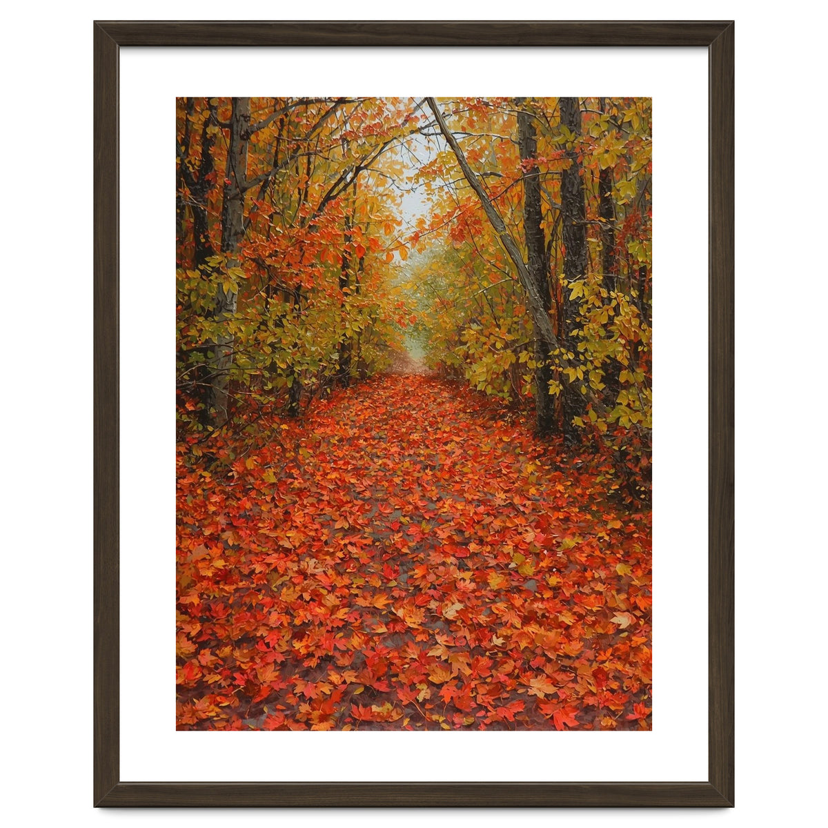 Lush Autumn Forest Path Covered