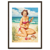 Pinup Girl Playing Ukulele On The Beach thumbnail