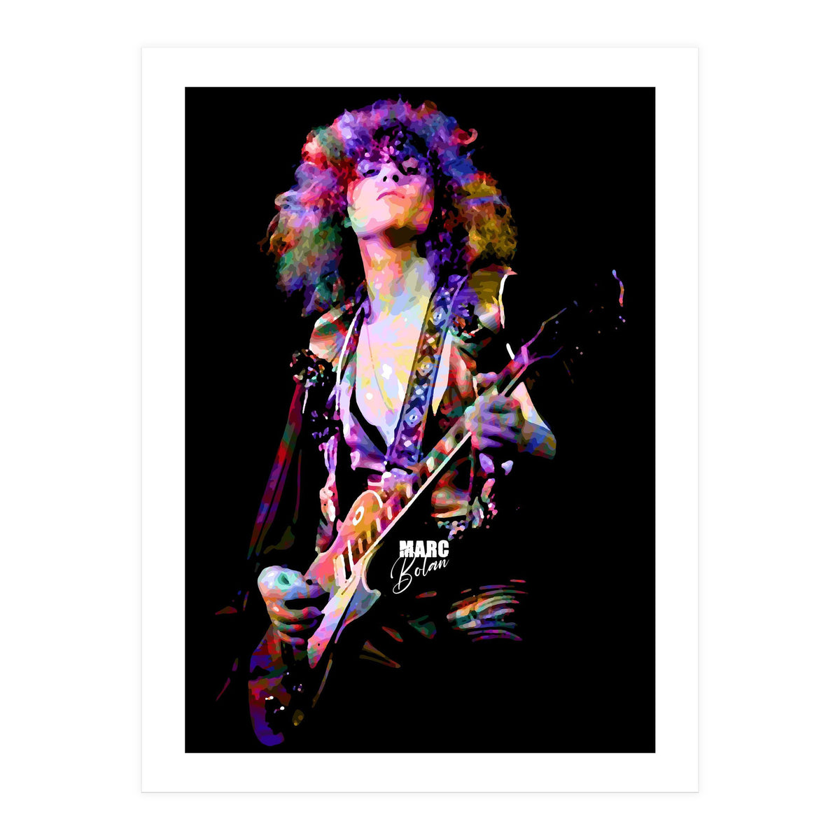 Marc Bolan Musician Legend in Colorful (Print Only)