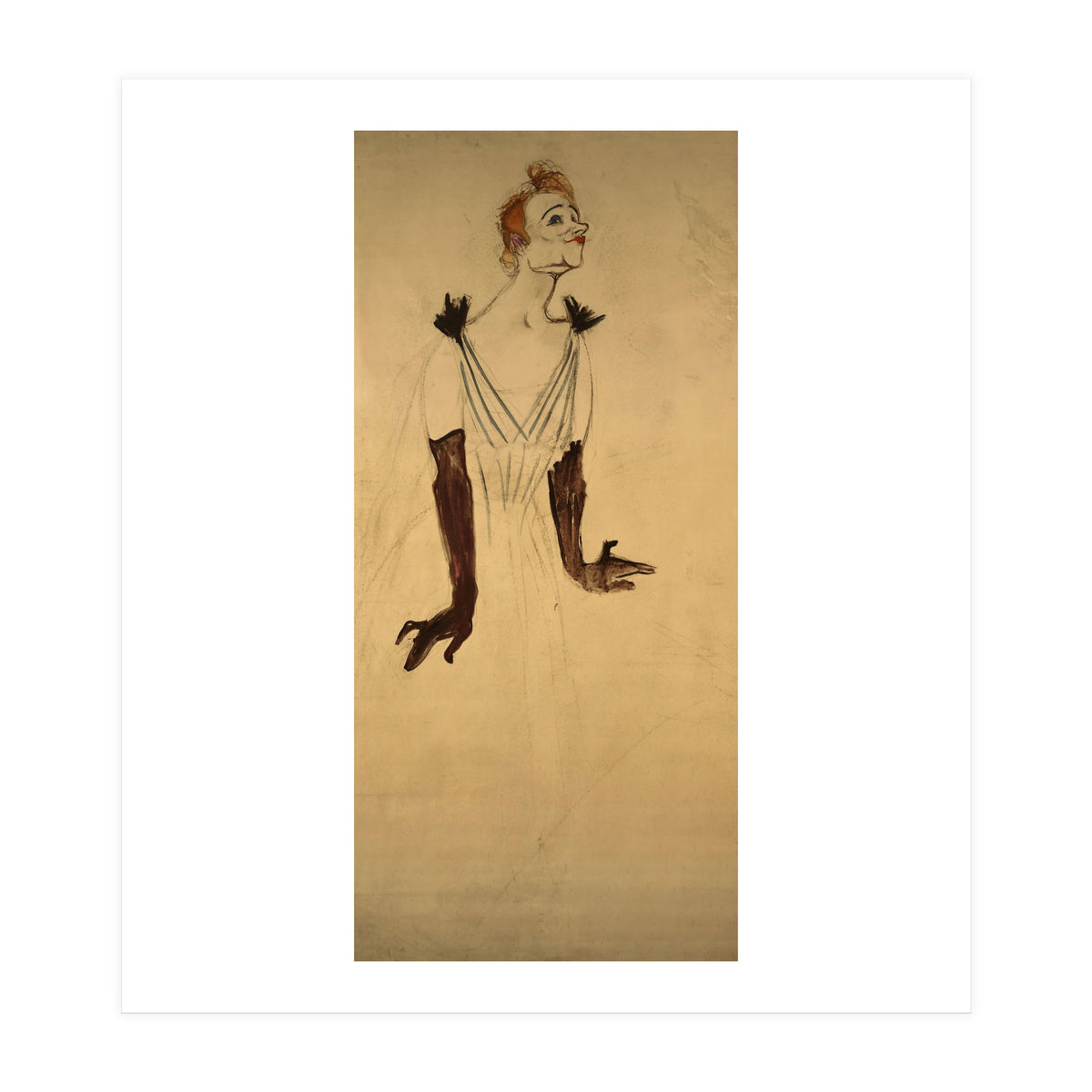 Henri de Toulouse-Lautrec / 'Yvette Guilbert', 1894, 186 x 93 cm. (Print Only)