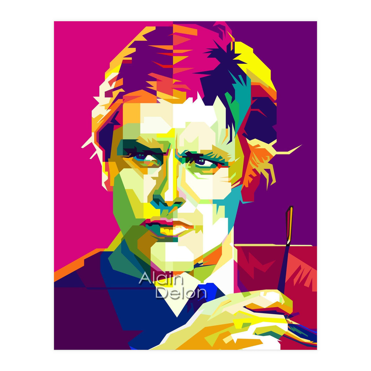 Alain Delon Retro Art WPAP (Print Only)