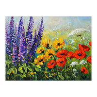 Radiant Summer Wildflower Meadow Oil Painting (Print Only)