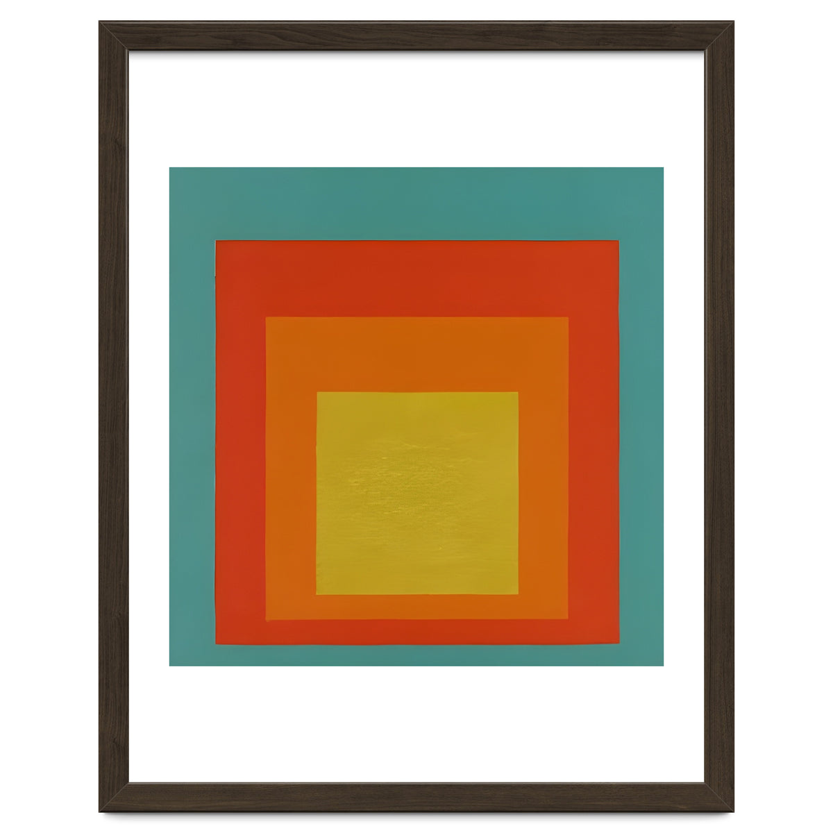 JOSEF ALBERS - HOMAGE TO THE SQUARE GREEN RED YELLOW ORANGE
